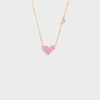 Heart Shape Rose Gold-Plated Pendant Necklace