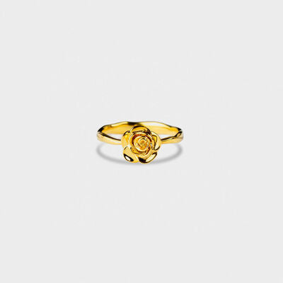 Rose Shape 18K Gold-Plated Ring