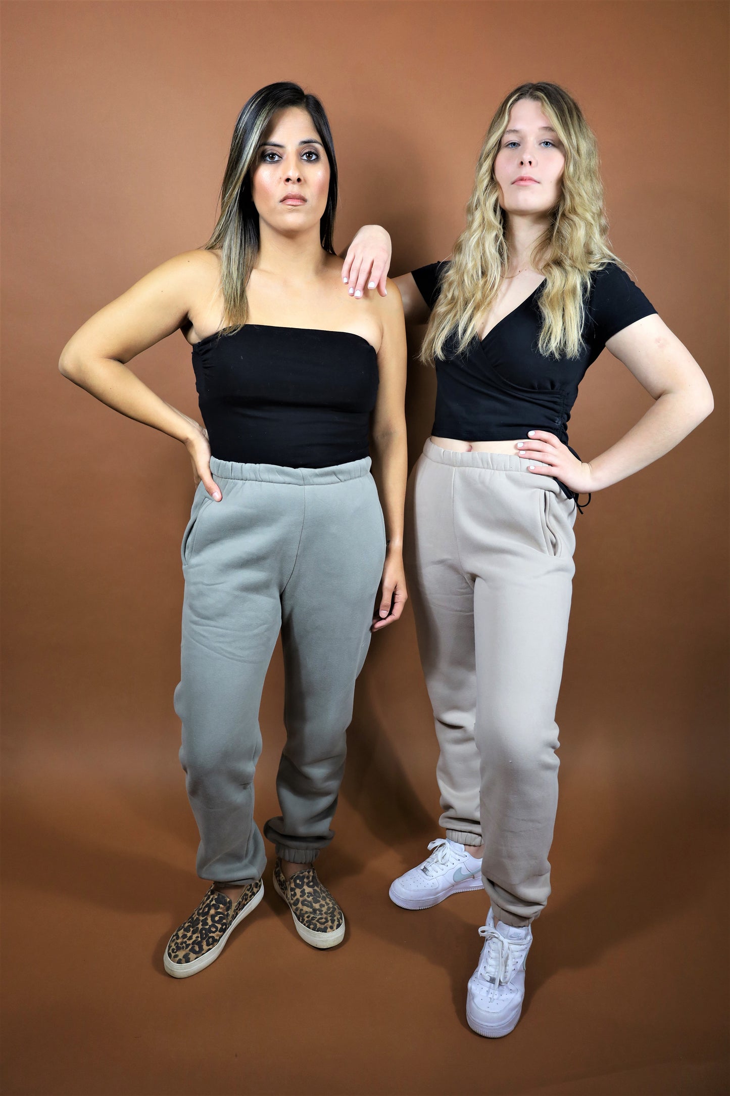 "HIPS DON'T LIE" - TAUPE HIGH WAISTED JOGGERS